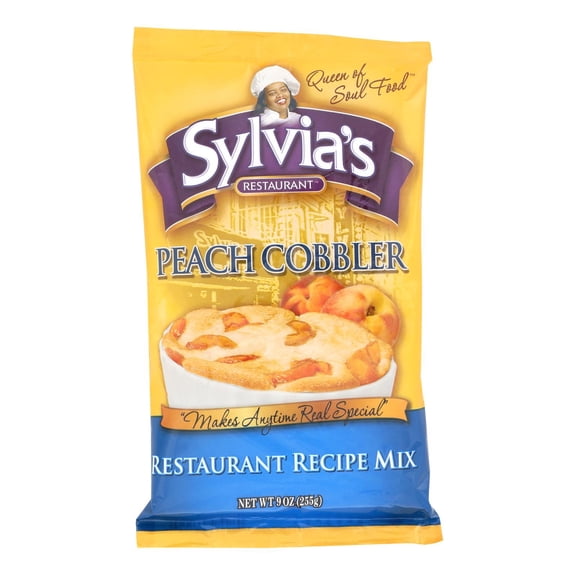 SYLVIAS - Delicious Peach Cobbler Dessert Mix - 9 Oz, Case of 9