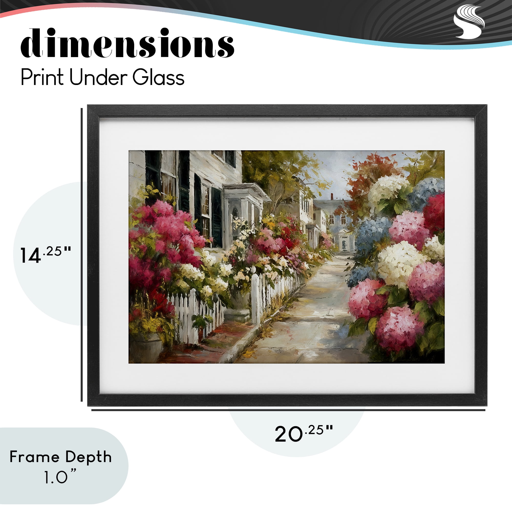Stupell Industries Faded Shutters & Bursting Blooms Black Framed Print Under Glass, design by Tina LeCour