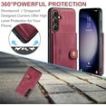 thumbnail image 6 of Case for Samsung Galaxy S23 FE 5G 2023, Detachable Magnetic Wallet Card Cash Slot Case Cover Support Wireless Charging Functional Kickstand (Red), 6 of 14