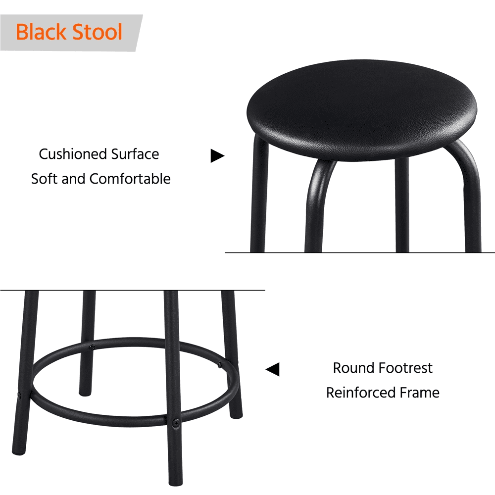 Renwick Drafting Table & Stool Set with Tilting Tabletop & Side Countertop, Black