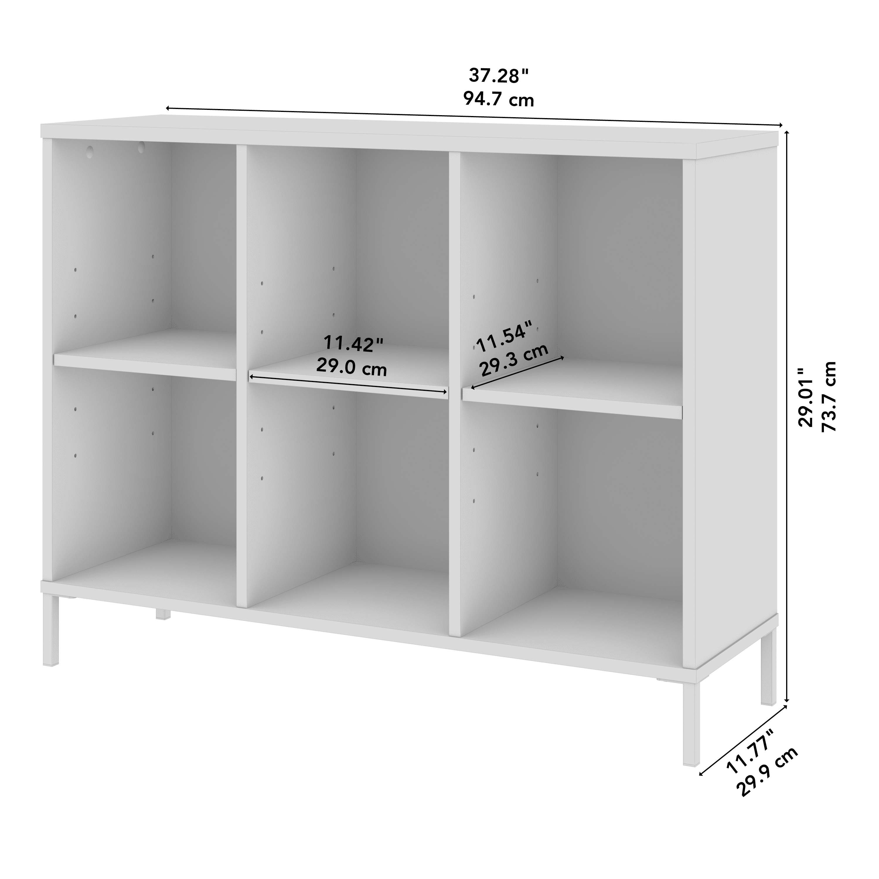 Bush Furniture Soho 6 Cube Organizer in White
