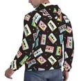 thumbnail image 6 of Uemuo Colorful Retro Tape Pattern Men's Hoodie - Casual Pullover Hoodie with Kangaroo Pocket, Stylish Hooded Sweatshirt for Everyday Wear-Medium, 6 of 7