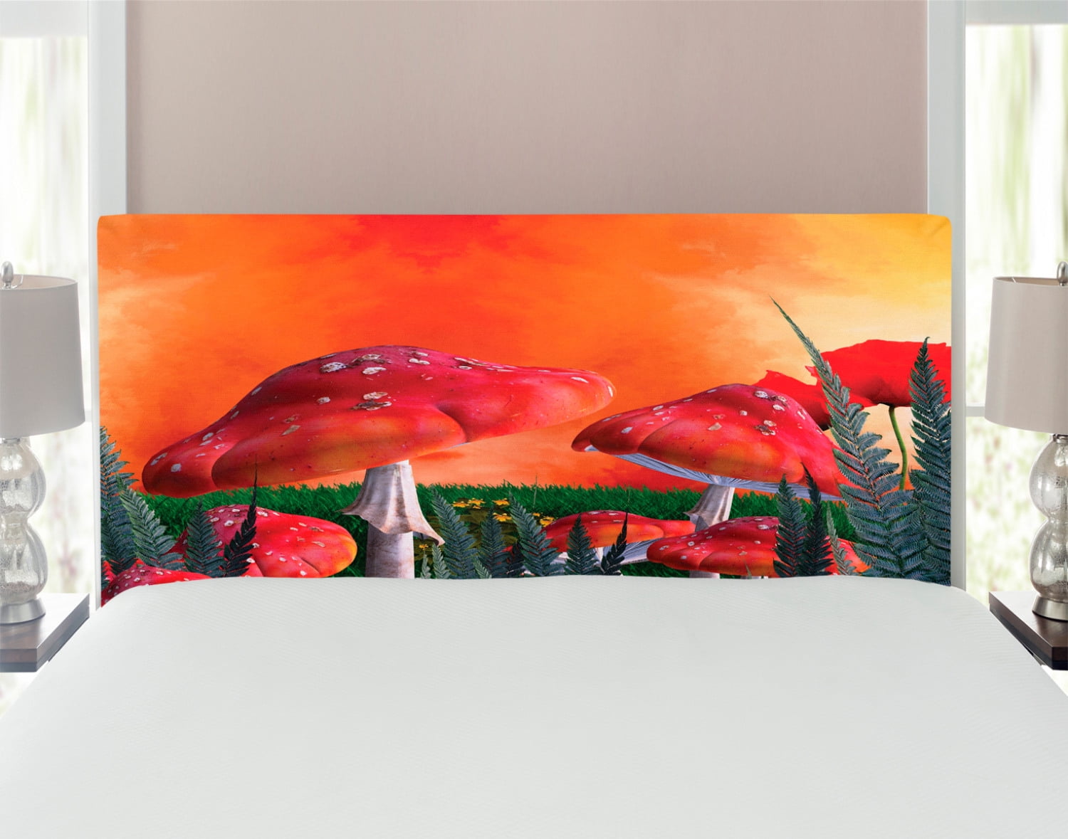 Mushroom Headboard, Mushrooms Magic Place Imaginary Clouds Clipart