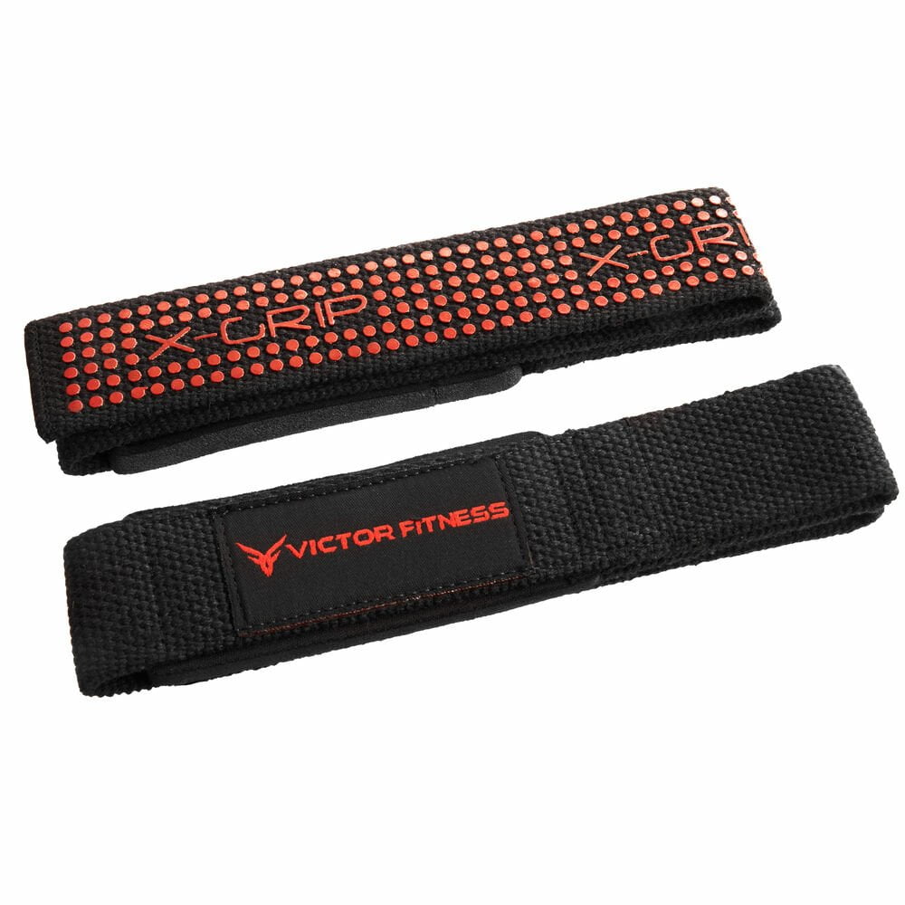 Victor Fitness 24" Padded X-Grip Weightlifting Straps and Quick-Release Barbell/Dumbbell Collar Clamps
