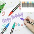 thumbnail image 6 of Yhmxh 12 Colors Double Line Outline Metallic Markers Pens, Squiggles Double Line Pen, Glitter Drawing Pens for Christmas Greeting Cards, Metallic Shimmer Markers for Craft, Painting, DIY Sketching, 6 of 6
