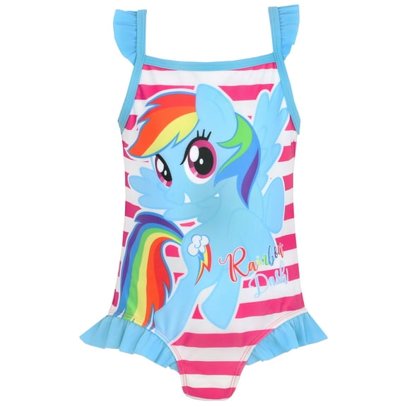 My Little Pony Girls Rainbow Dash Swimsuit Blue Sizes 3T-8