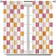 thumbnail image 5 of Farm Red Kitchen Curtains, Brown Western Texas Star Red Plaid Country 3-Piece Kitchen Curtain Valance and Tiers Set 24 Inch Length, Rod Pocket Half Window Curtains for Cafe Living Room Bathroom, 5 of 6