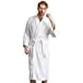 thumbnail image 3 of Men's Robe, Turkish Terry Bathrobe, 100% Cotton Kimono Spa Bathrobe (XX-Large, White), 3 of 10