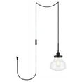thumbnail image 1 of Living District LDPG6252BK Lyle 1 Light Black & Clear Seeded Glass Plug-In Pendant, 1 of 3