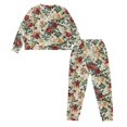thumbnail image 5 of SCRAWLGOD Rose Long Sleeve Pajamas for Women 2 Piece Outfits Sets Casual Clothing Drawstring Women Jogger Pj with Pockets Size XL Comfy House Wear for Women, 5 of 7