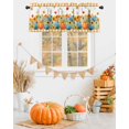 thumbnail image 2 of Valances for Windows Thanksgiving Orange Blue Pumpkin Sunflower Maple Fall Floral Rod Pocket Cafe Window Treatments Valance Curtains for Kitchen Bathroom Laundry Basement Windows 54"x18", 2 of 6