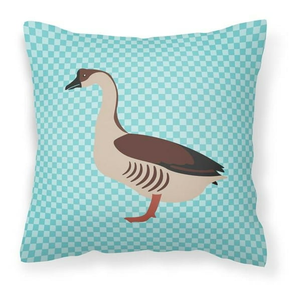 Carolines Treasures BB8070PW1818 Chinese Goose Blue Check Fabric Decorative Pillow, 18 x 18 in.