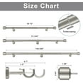 thumbnail image 2 of Heavy Duty Curtain Rods, 1 1/8 Inch Diameter Single Curtain Rod 72-144Inch(6-12ft) Extendable Length with End Caps Adjustable Modern Brackets-Matte Nickel, 2 of 13