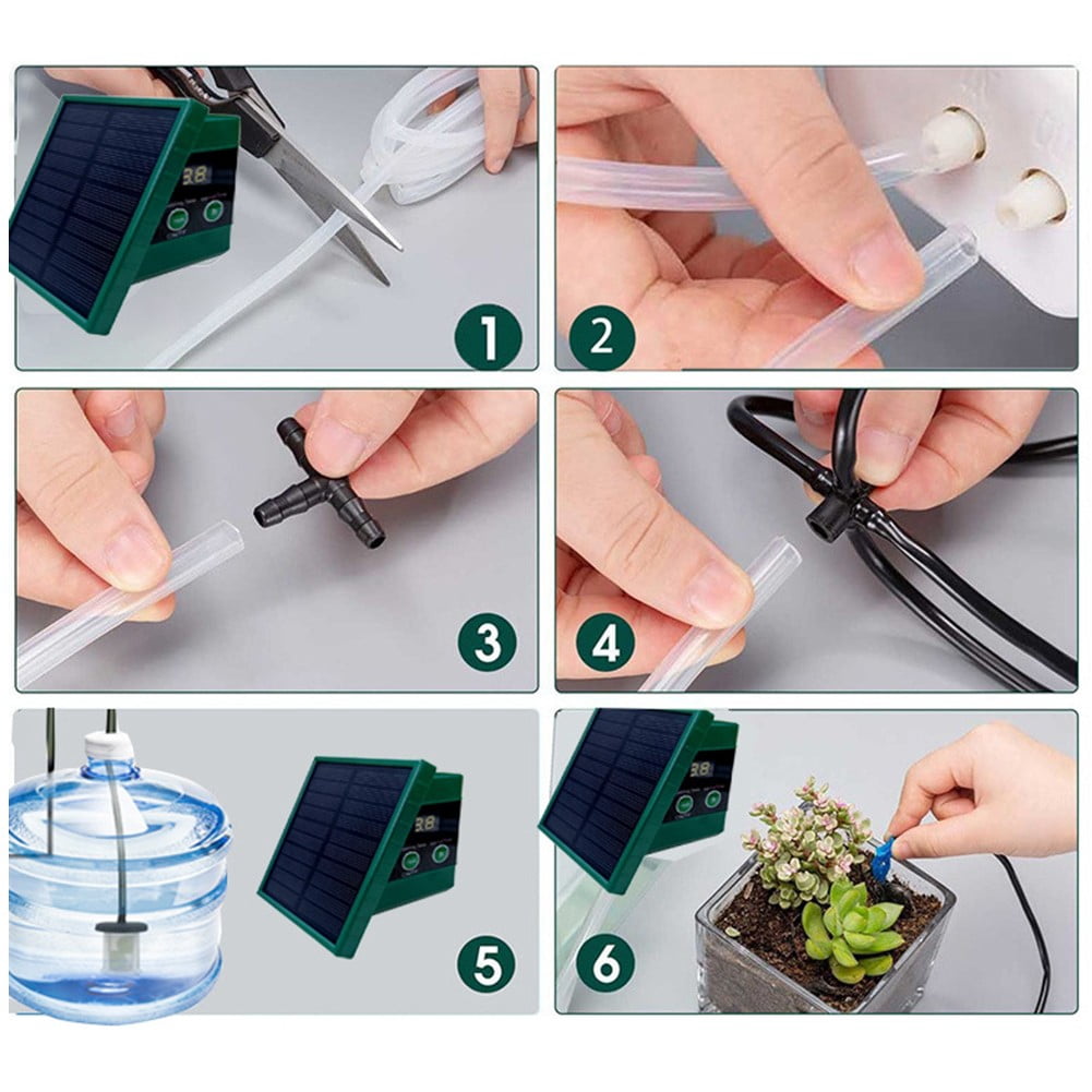 yaaqii Solar Irrigation System for Garden Balcony Automatic Drip Irrigation System DIY