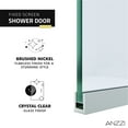 thumbnail image 5 of Screen Series 74 in. by 34 in. Frameless Glass Shower Screen Shower Door, 5 of 6
