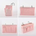 thumbnail image 5 of Bedside Caddy, 2 Pack Bedside Organizer Caddy Hanging Storage for Dorm Rooms Bed Rails Bunk Hospital Beds Crib (Pink), 5 of 5