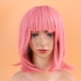 thumbnail image 4 of EeaseCA Perruque Cheveux Nets Bang Perruque Bouffante Mode Courte Postiche Colorée Couvre-Cheveux Rose, 4 of 7