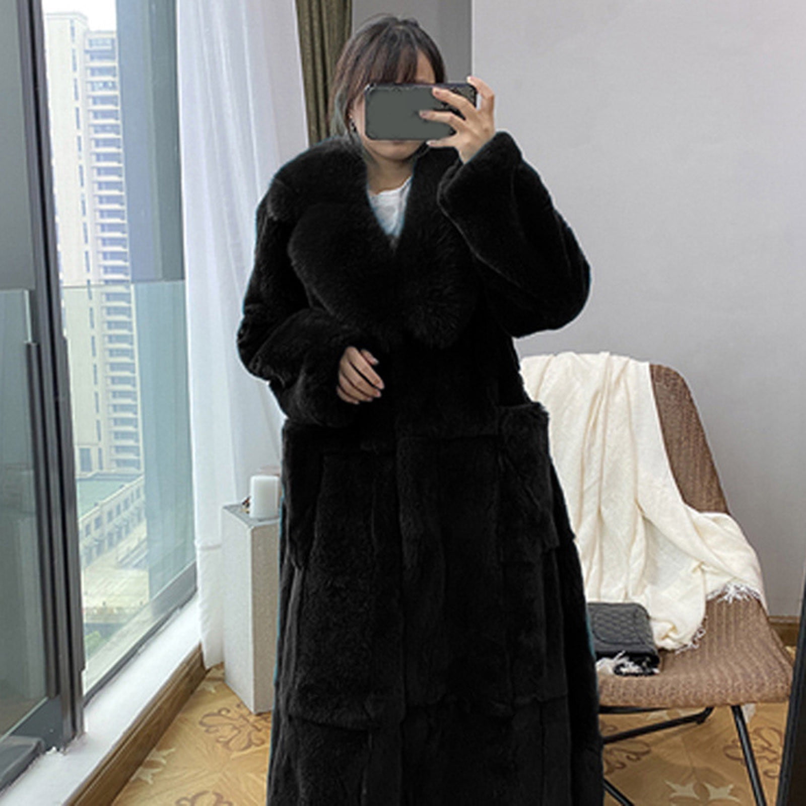 Floleo Clearance Deals Winter Coats For Women Women Plus Size Luxury Faux Furs Coat Warm
