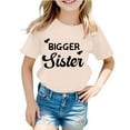 thumbnail image 1 of NINGMENG Hauts et T-Shirts pour Bébés Filles, Imprimé Lettre, Col Rond, Manches Courtes, Mode Décontractée, Beige, 1-2 Ans, 1 of 3