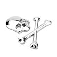thumbnail image 4 of Silver 3D Metal Skull Head Car Sticker Rear Trunk Crossbone Emblem Sticker Personalized Skeleton Decals Automobile Decor, 4 of 9
