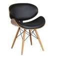 thumbnail image 2 of Cassie Mid-Century Dining Chair in Walnut Wood and Black Faux Leather, 2 of 8