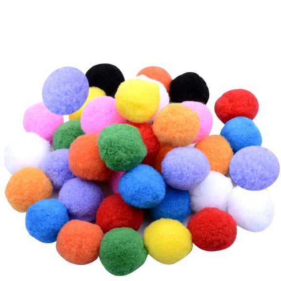 Arcticwind 60pcs 2 Inch Very Large Assorted Pom big fluffy ball Arts and Crafts for Creative Crafts Decoration Assorted Colors Perfect Packaged in a reusable zipper bag