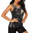 thumbnail image 2 of Fotbe Vintage Dog Illustration Blusas Sin Mangas para Mujer – Estilo Casual, Corte Suelto, Slim-Fit, Cuello Redondo Deportivo, Tops de Verano para Gimnasio y Yoga-Large, 2 of 7