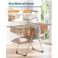 thumbnail image 5 of Sakugi Clothes Drying Rack, 2-Tier Foldable Laundry Drying Rack for Clothing with 32 Rods, Rustproof, Freestanding, for Indoor & Outdoor, 55" x 22.8" x 36.5", Gray, 5 of 9