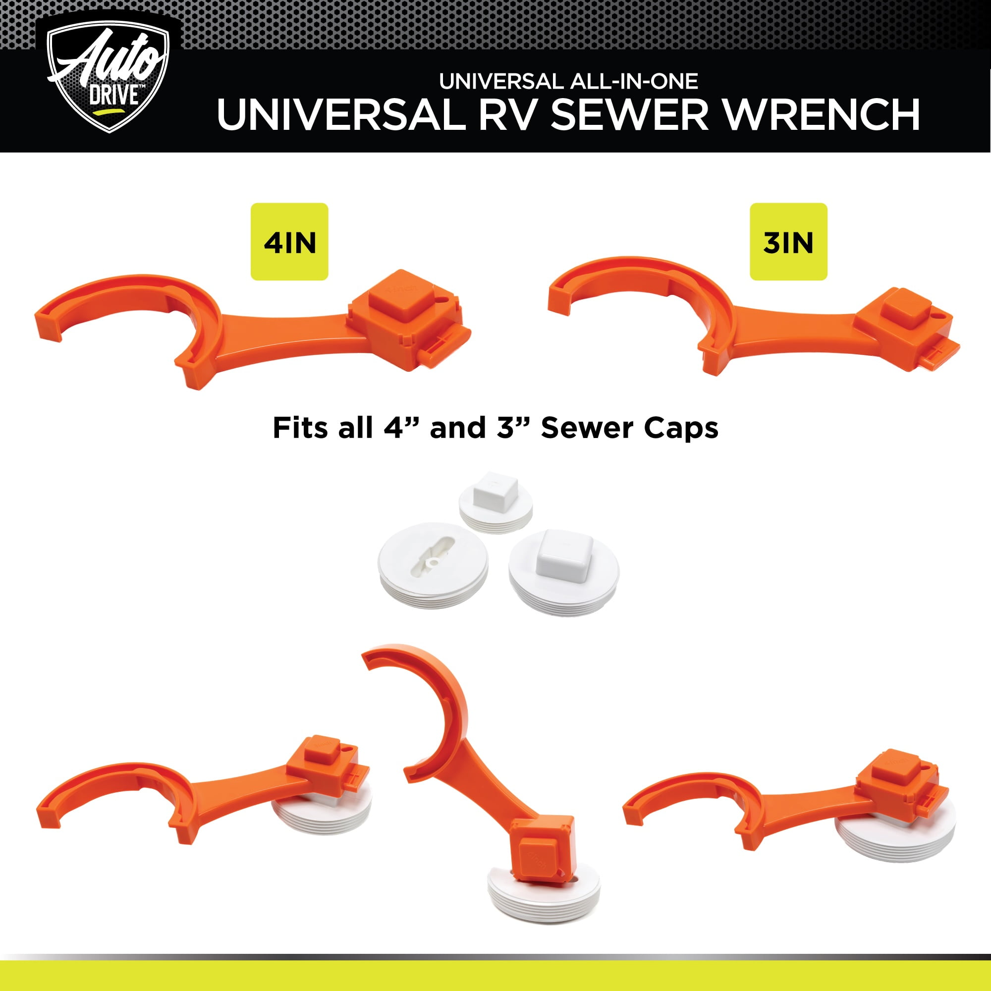 Auto Drive RV 7-in-1 Sewer Wrench Set, Durable, Fits Most, Set