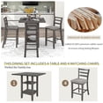 thumbnail image 4 of Euroco 5-Piece Counter Height Dining Table Set for 4,Wood Dining Table with 4  High Back Chairs & Open Storage Shelves,Kitchen Table Set for Small Space, 4 of 8