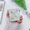 thumbnail image 3 of Compatible with Samsung Z Flip 7 Case Cute Pressed Dried Real Flowers Design Women Girly Shockproof Protective Hard PC Glitter Bling Floral Clear Phone Cover for Galaxy Z Flip 7,White, 3 of 8