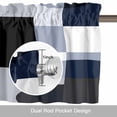 thumbnail image 6 of Abstract Stitching Valance Curtain Blue Black Square Round Visual Art Window Valances Rod Pocket Short Curtains Window Treatments for Kitchen Bedroom Bathroom Laundry 56" x 16", 6 of 9
