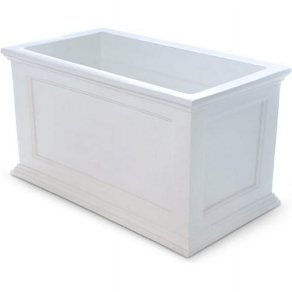 20 x 36 in. Fairfield Rectangular Patio Planter, White