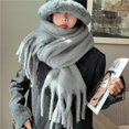 thumbnail image 1 of Bufanda de mujer estilo coreano de moda que combina con todo estudiante cálido mohair bufanda gruesa chal hombres pareja, 1 of 6