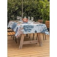 thumbnail image 2 of Outdoor Tablecloth with Umbrella Hole and Zipper, Blue Coastal Rectangle Table Cloth 52x70 Inch Waterproof Tablecloth, Coral Shell Starfish Seahorse Summer Beach Picnic Table Cover for Patio Camping, 2 of 7