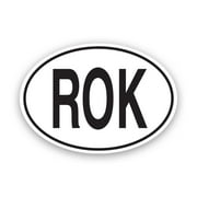 ROK Republic of Korea Country Code Oval Sticker Decal - Self Adhesive Vinyl - Weatherproof - Made in USA - south korean country code euro ovals