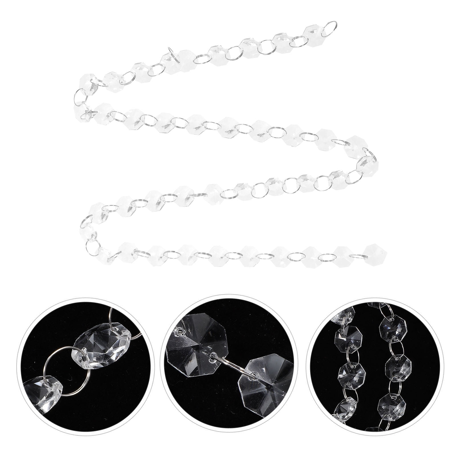 YUYUETIME 5Pcs Crystal Beaded Curtains Indoor Screen Partition Transparent Decorative Window Screening