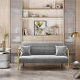 thumbnail image 3 of Yaheetech 56.5'' W Modern Upholstered Sofa Couch with 2 Pillows Small Loveseat, Light Gray, 3 of 7