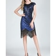 thumbnail image 3 of 1920s Sequin Art Deco Quick Ladies Fancy Dresses Reproductions Blue, 3 of 6