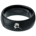 thumbnail image 2 of Tungsten Alaska The Last Frontier State Mountain Band Ring 8mm Men Women Comfort Fit Black Dome Polished, 2 of 4