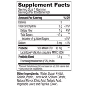 OLLY Probiotic + Prebiotic Gummy, Adult Digestive + Gut Health Supplement, 60 Ct