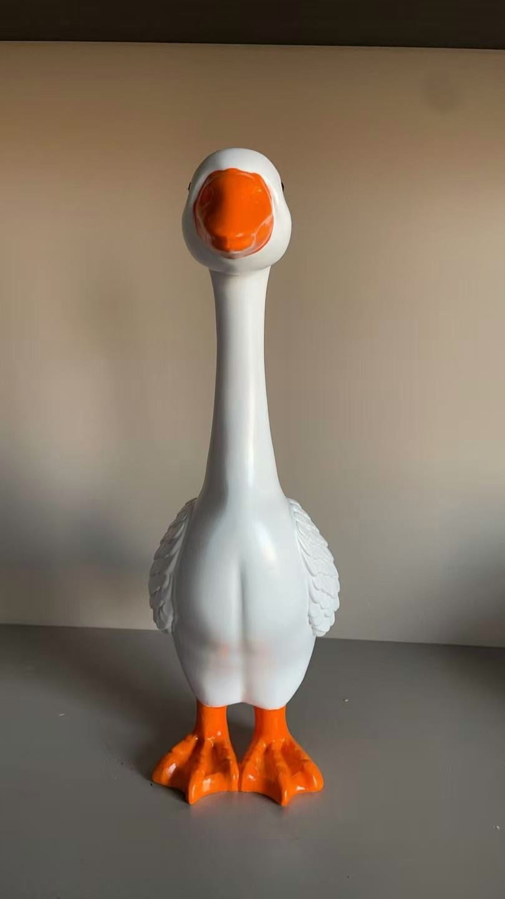 Large White Goose Statue, High Resin Garden Goose Sculpture, Yard Farm Swan Figurine Ornament,White Swan Figurines for Home Porch Backyard Patio Lawn Decor,Farmhouse Decor