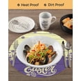thumbnail image 3 of 13 Inch Round Placemats Set of 4, Happy Easter Rabbits Non Slip Heat Insulation PP Table Mats, Spring Daisy Purple Silhouette Wooden Grain Washable Place Mats for Kitchen Dining Party Table Decor, 3 of 7