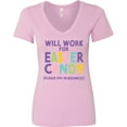 thumbnail image 3 of Inktastic Will Work for Easter Candy Please Pay in Advance Women's V-Neck T-Shirt, 3 of 5