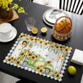thumbnail image 3 of Sunflowers Placemats Set of 12, Spring Farmhouse Country Truck Floral Black Plaid Placemats for Dining Table, Place Mats for Kitchen Tabletop, Waterproof Wipeable Dining Table Mats Set, 3 of 9