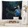 thumbnail image 2 of Colorful Tapestry, Alice Sitting on Branch and Chescire Cat in Darkness Cartoon Style, Fabric Wall Hanging Decor for Bedroom Living Room Dorm, 5 Sizes, Multicolor, by Ambesonne, 2 of 9