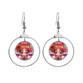 thumbnail image 1 of Squirrel Russia Flag Sunflower Earrings Dangle Hoop Jewelry Drop Circle, 1 of 3