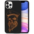 thumbnail image 1 of Case Yard Wooden Case for iPhone-12/12-Pro Soft TPU Silicone cover Slim Fit Shockproof Wood Protective Phone Cover for Girls Boys Men and Women Supports Wireless Charging Sailor Skull Design, 1 of 7