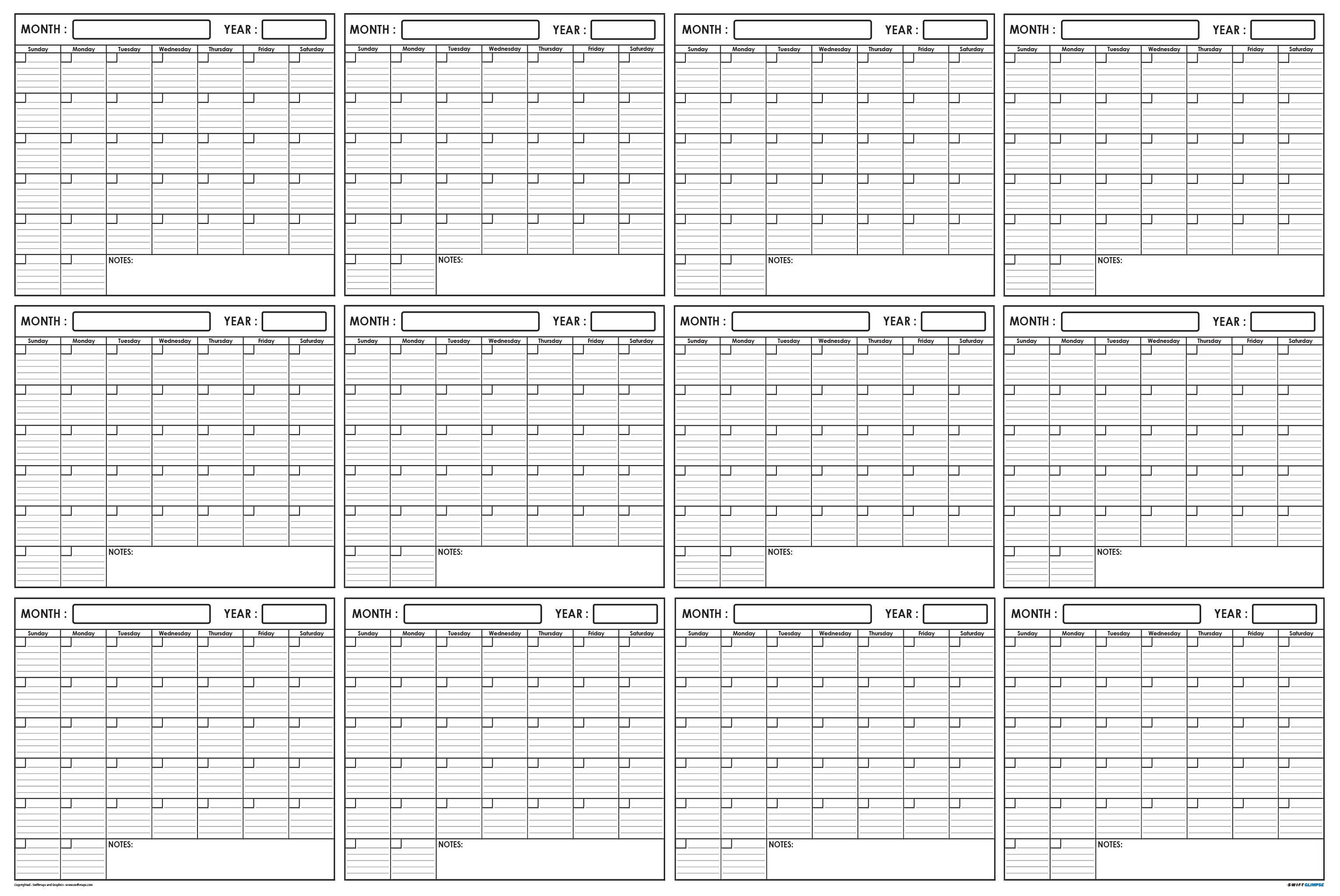 17.5 x 34 Whiteboard Calendar Poster Purple Blank Month Calendar for Wall Dry Erase Monthly Calendar with College & High School Schedule Tracker Wall Calendars for Students 