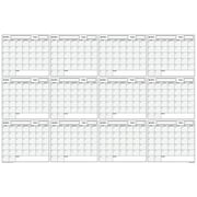 XLarge Yearly Wet & Dry Erase Blank Reusable Undated Wall Calendar Planner for Office Academic Home 12-Month Project Calendar